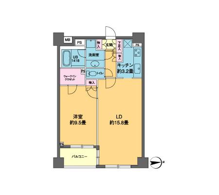 カスタリア高輪 408 間取り図