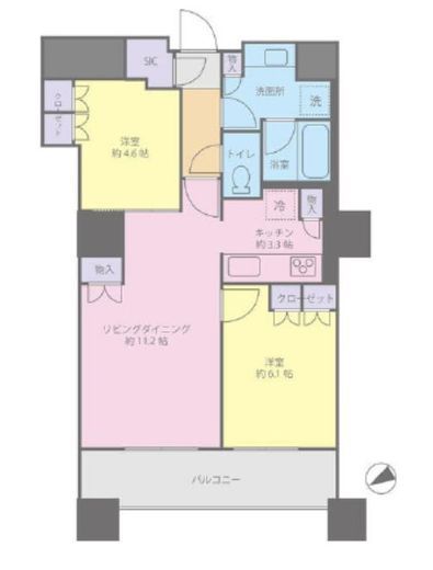 ザ・パークハウス西新宿タワー60 13階 間取り図