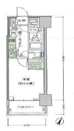シティハウス東麻布 3階 間取り図