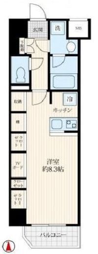 ログ森下 3階 間取り図