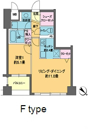 カスタリア茅場町 806 間取り図