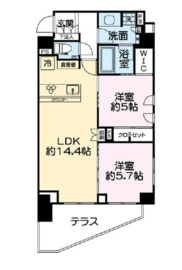 オープンレジデンシア目黒花房山 2階 間取り図