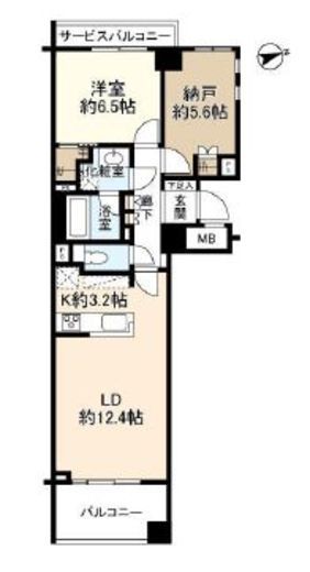 ピアース高田馬場 2階 間取り図