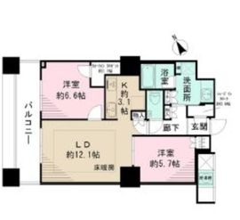 ザ・パークハウス西新宿タワー60 14階 間取り図