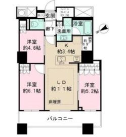 ザ・パークハウス西新宿タワー60 50階 間取り図