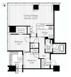 シティタワー麻布十番 7階 間取り図