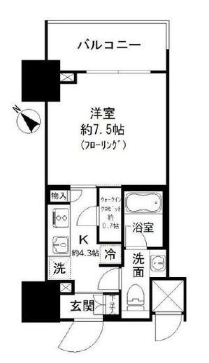 パークリュクス白金高輪 3階 間取り図