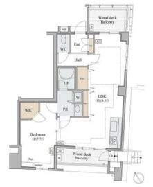 シャレール広尾 1-401 間取り図