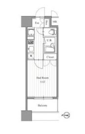 フィットエル森下 1406 間取り図