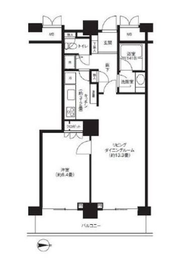 サンクォーレタワー 9階 間取り図