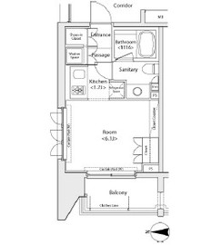 イプセ蒲田 407 間取り図