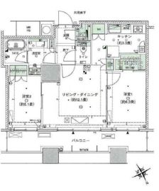 ザ・パークハウス西新宿タワー60 24階 間取り図