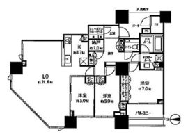 ドゥ・トゥール 20階 間取り図