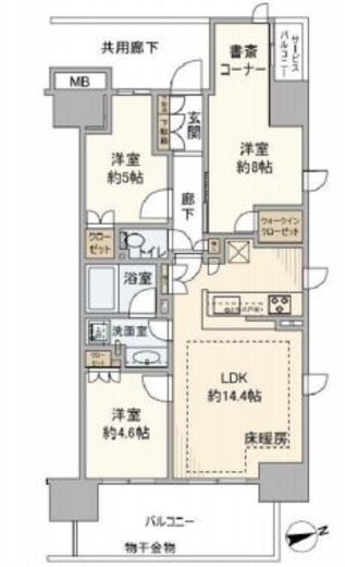 クレヴィア南砂 13階 間取り図