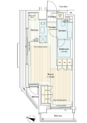 カスタリア新宿夏目坂 406 間取り図
