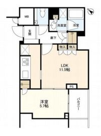 クロスエアタワー 5階 間取り図