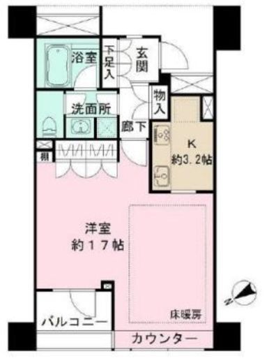 ハウスコート築地 4階 間取り図