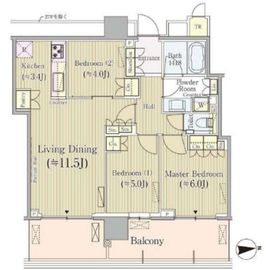 パークシティ中央湊ザタワー 27階 間取り図