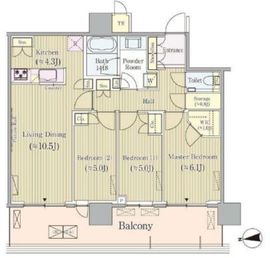 パークシティ中央湊ザタワー 27階 間取り図