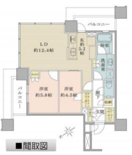 ブリリアタワーズ目黒 18階 間取り図