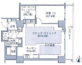 シティコート目黒 4-406 間取り図