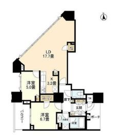 ドゥ・トゥール 38階 間取り図