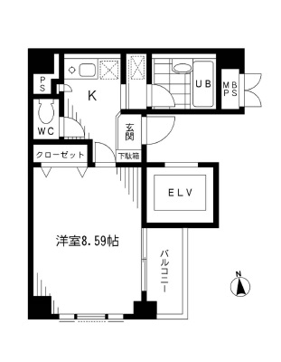 プライムアーバン千代田富士見 901 間取り図