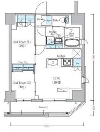 アーバネックス旗の台 1302 間取り図