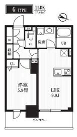 PEAKS神田 1303 間取り図