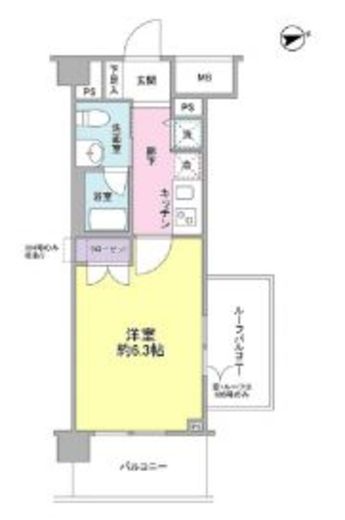 カルディア西馬込 405 間取り図