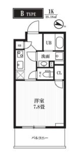 PEAKS神田 204 間取り図