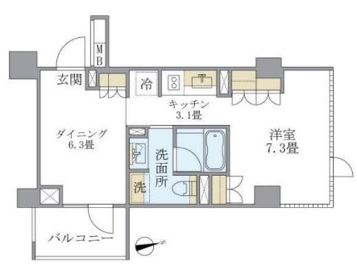 アパートメンツ元麻布内田坂 303 間取り図