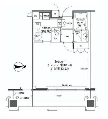 品川グラスレジデンス 1104 間取り図