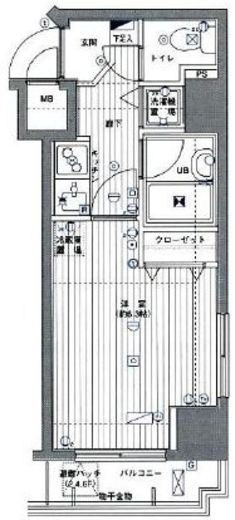 グランド・ガーラ麻布十番 3階 間取り図