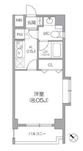 ルクレ森下レジデンス 402 間取り図