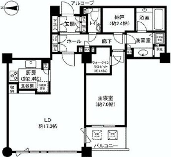 センチュリーパークタワー 25階 間取り図