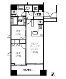 ライオンズ築地リバーノート 5階 間取り図