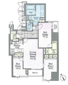 ミレアコート銀座プレミア 1304 間取り図