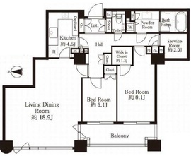 センチュリーパークタワー 41階 間取り図