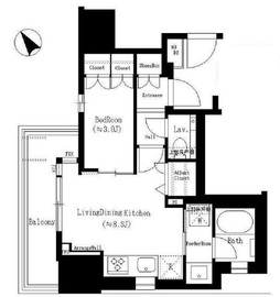 インプレストコア武蔵小山 3階 間取り図