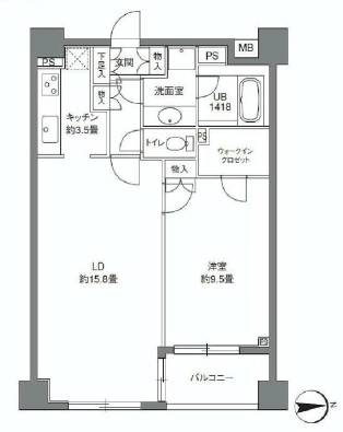 カスタリア高輪 607 間取り図