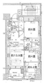 ウエリス茅場町 6階 間取り図