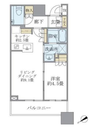 ブリリアタワーズ目黒 12階 間取り図