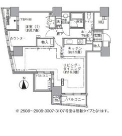 アクティ汐留 3007 間取り図