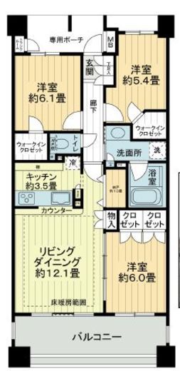 グランアルト豊洲 8階 間取り図