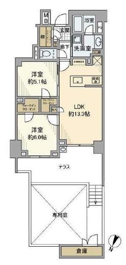 レフィール参宮橋ヒルズ 2階 間取り図