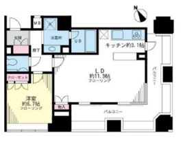 ルネ新宿御苑タワー 1805 間取り図