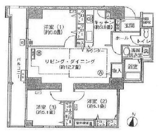 シティコート目黒 2-312 間取り図