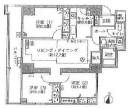 シティコート目黒 2-312 間取り図