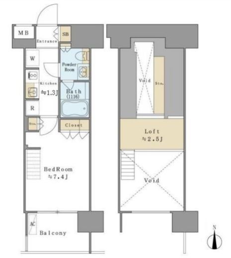 ブリリアイスト清澄白河 1302 間取り図